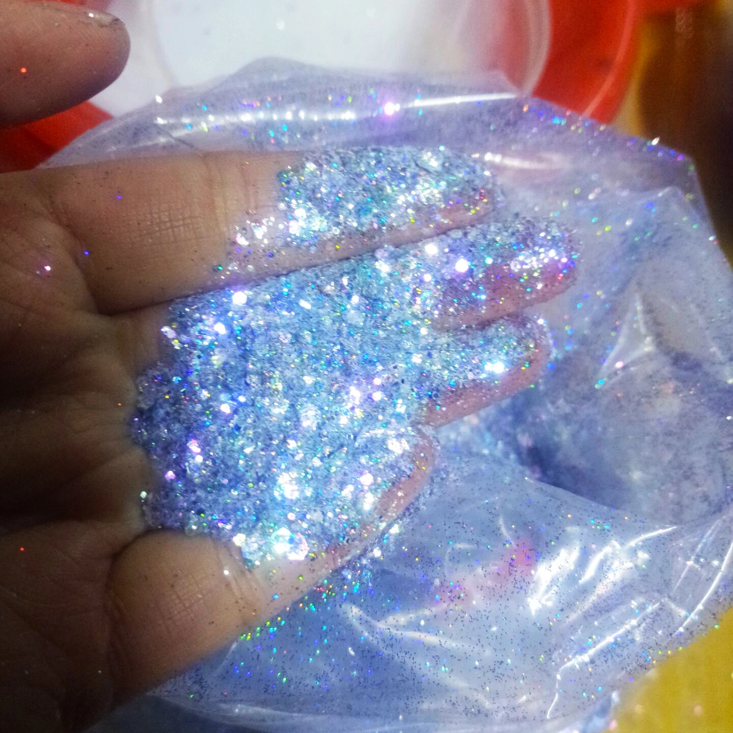 200/500 г Русалочка серебристо синяя голографическая массивная смесь устойчивая к