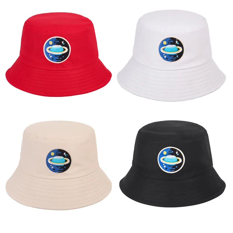 

Bucket Hat for Man Foldable Panama Hats Solar System Embroidery Women Outdoor Hip Hop Fisherman Hat Boys Cap