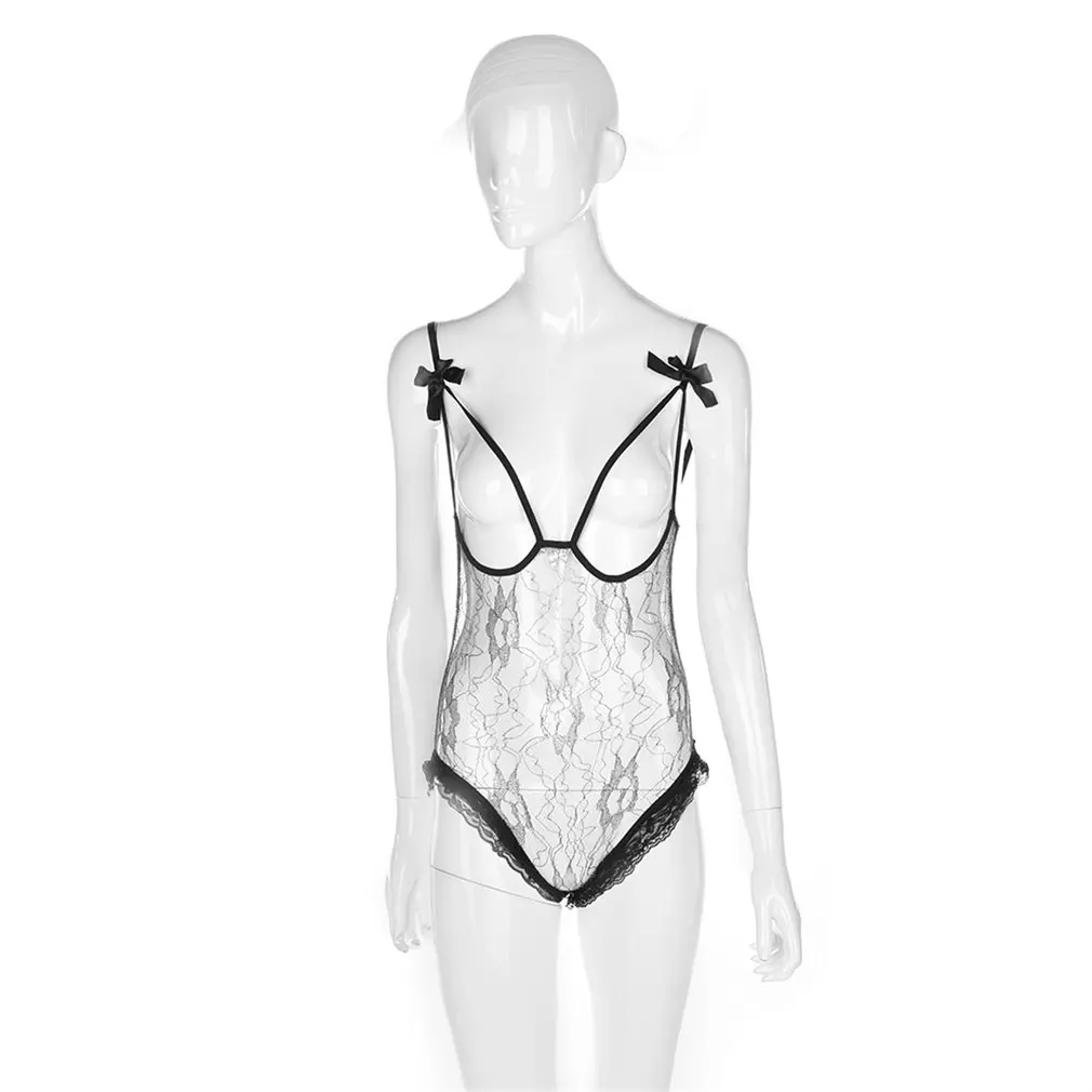 Женские комплекты сексуального женского белья Черное Нижнее белье пижамы платье