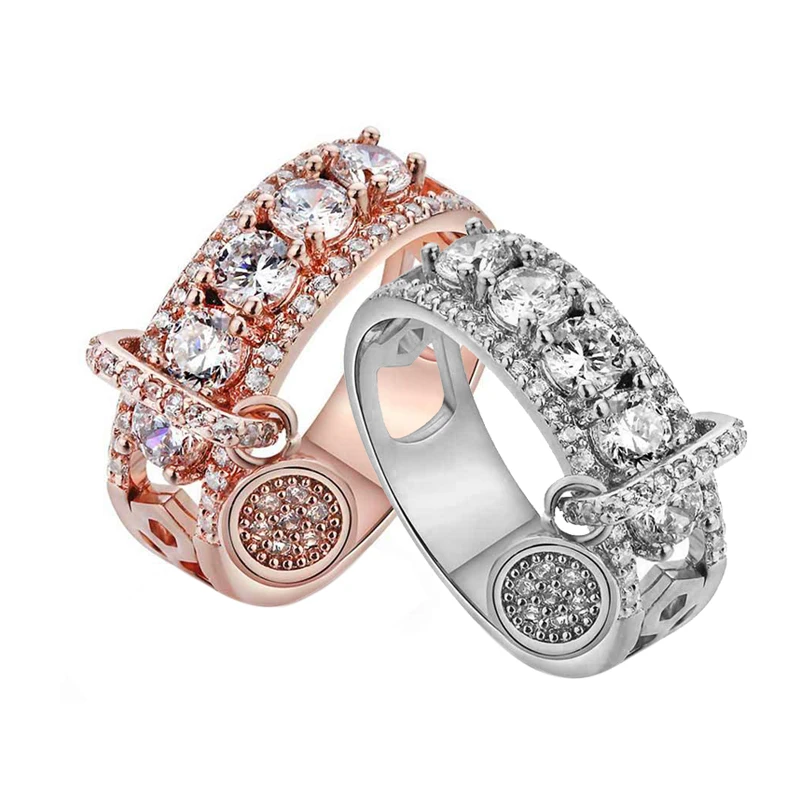 Модное креативное прозрачное Кристальное кольцо для женщин классическое