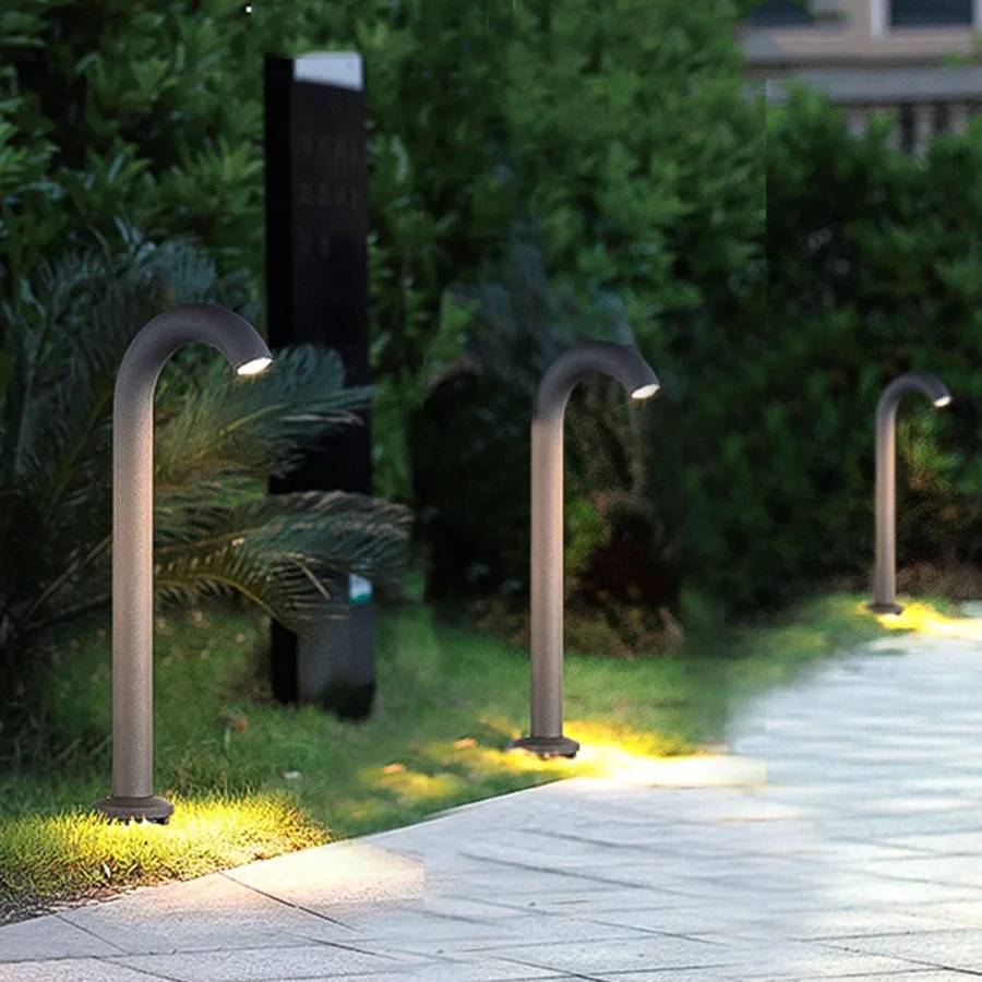 

Thrisdar 50/60CM Outdoor Garden Post Lamp Waterproof Garden Bending Tap LED Spotlight Pillar Lamps Landscape Road Pathway Light