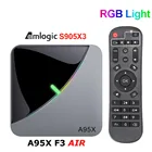 ТВ-приставка A95X F3 Air с RGB-подсветкой, Amlogic S905X3, Android 9,0, 4 + 642,4 ГБ, Wi-Fi