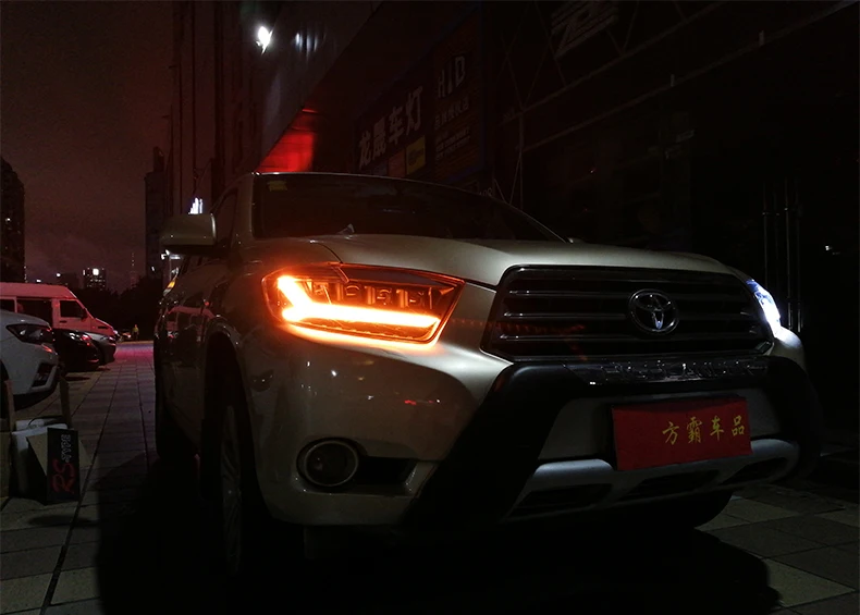 Автомобильный Стайлинг корпус передней фары для фары Toyota Highlander 2009 2010 2011 светодиодный фара Highlander ДРЛ фары дневного света