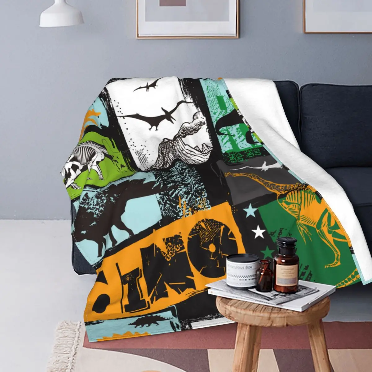 

Флисовый динозавр T-Rex Werfen Decken Grunge Tier Decken для дома и офиса