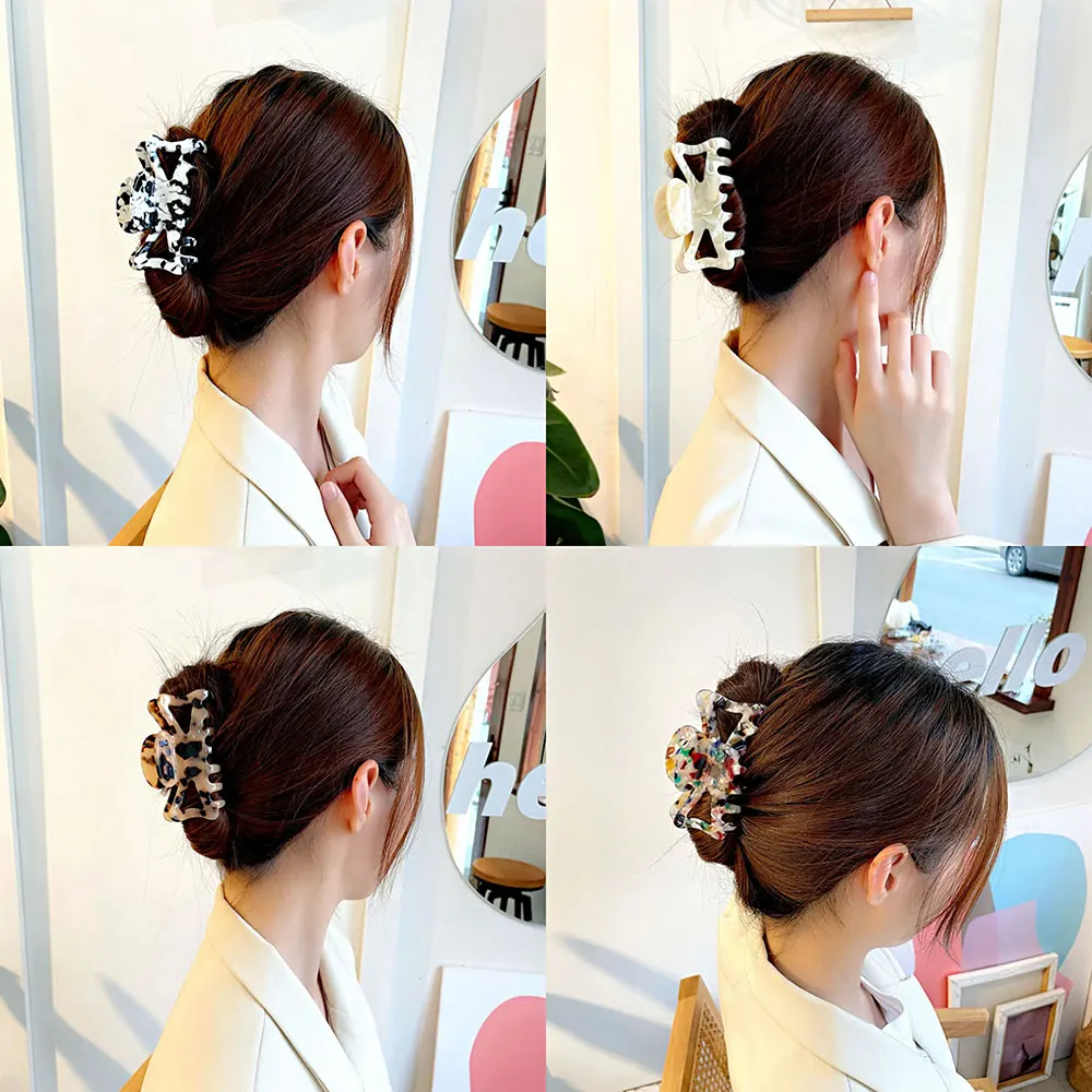 

Большая заколка для волос из ацетата, женский зажим для волос, захват для волос, зажим для волос, заколка в Корейском стиле, акриловые аксесс...