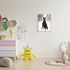 Настенная картина для прихожей, Картина на холсте, милая умная собака доберманна, играйте в фотообои, украшение для спальни