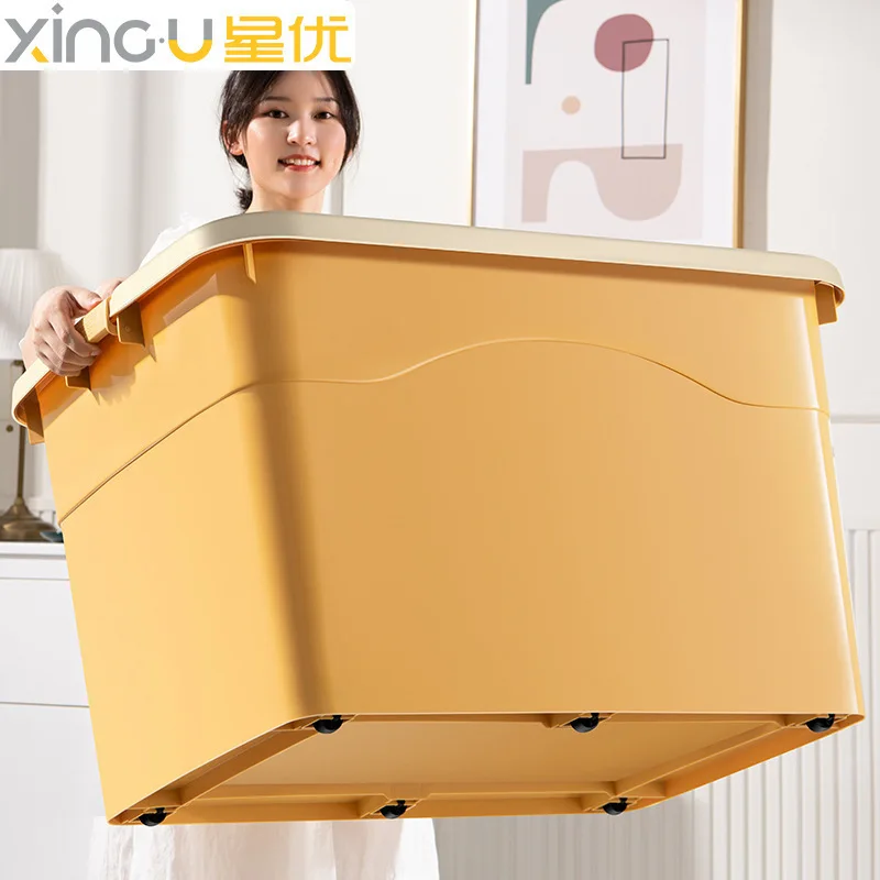 

Thickened Extra Large Storage Box Household Plastic Clothes Storage Box Large Box Box Moving Storage Box