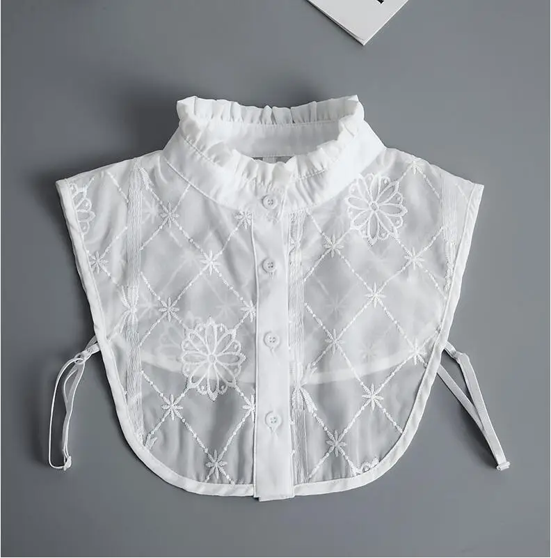 Женский винтажный воротник-стойка, белый фальшивый воротник для женщин, съемный ложный воротник для рубашки, аксессуары для женской одежды,... от AliExpress WW