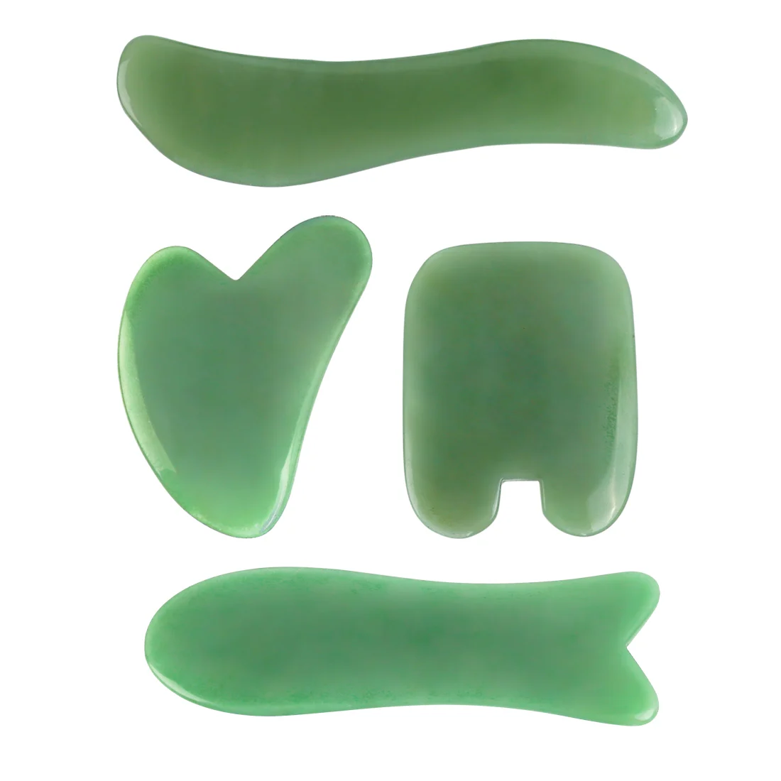 Зеленая кварцевая Нефритовая доска гуаша скребок из натурального камня