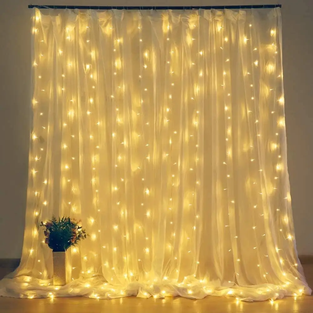 

3x1/3x3 Led Icicle Curtain String Light Fairy Led Christmas Garland For Wedding Home Window Party Decor