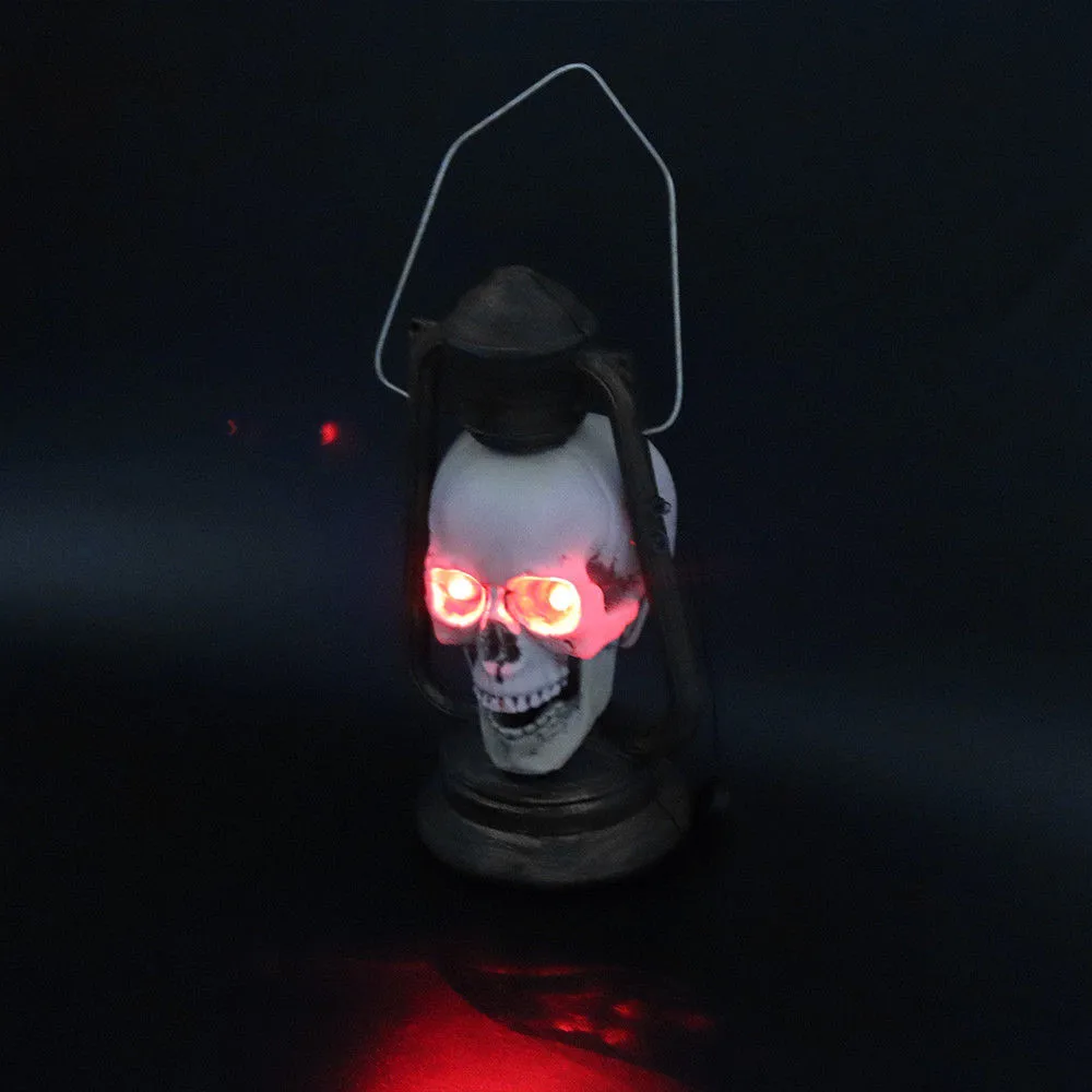 2019 New LED Skull Lantern Glowing Eyes Creepy Hanging Lamp Halloween Decor props Holiday Decorations | Дом и сад