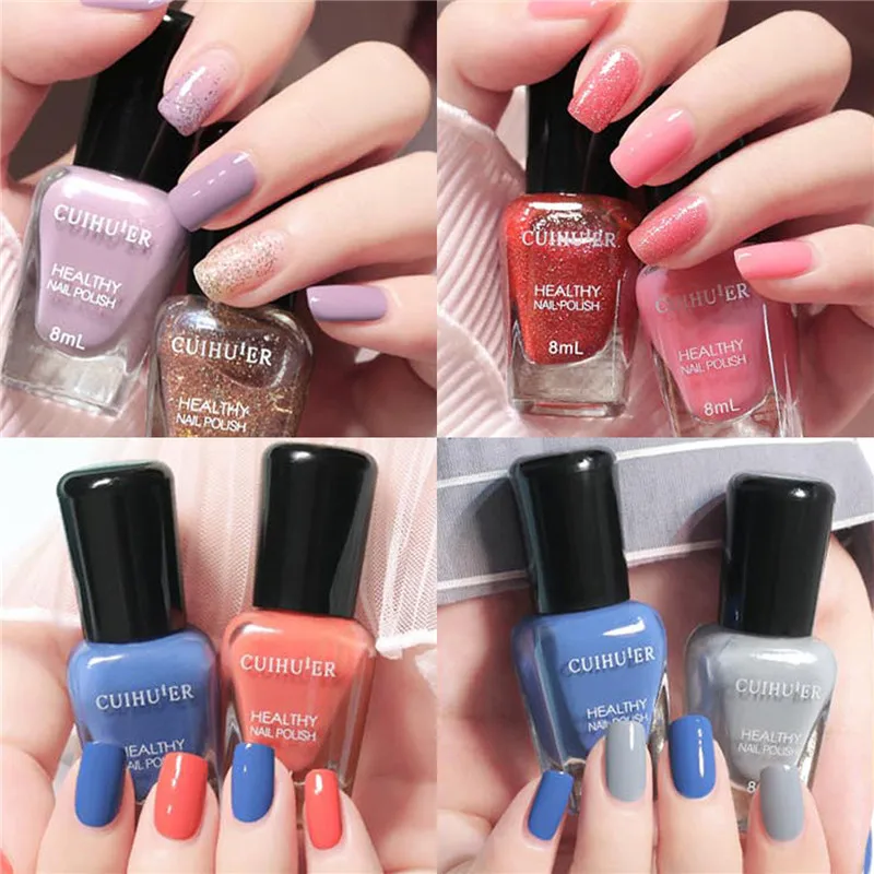 Новый 8 мл Лак для ногтей устойчивый на водной основе Быстросохнущий лак телесный