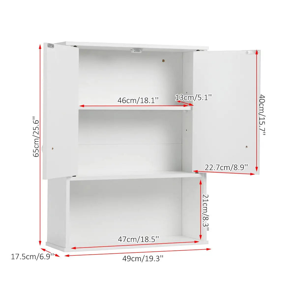 

White Bathroom Cabinet Wall Mounted Kitchen Bathroom Toilet Furniture Cabinet Cupboard Shelf Cosmetic Storage Cabinet Storager