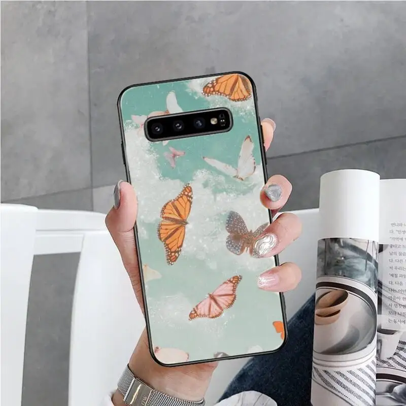 

Fashion Butterfly color animal pink Phone Case For Samsung S6 S7 edge S8 S9 S10 e plus A10 A50 A70 note8 J7 2017