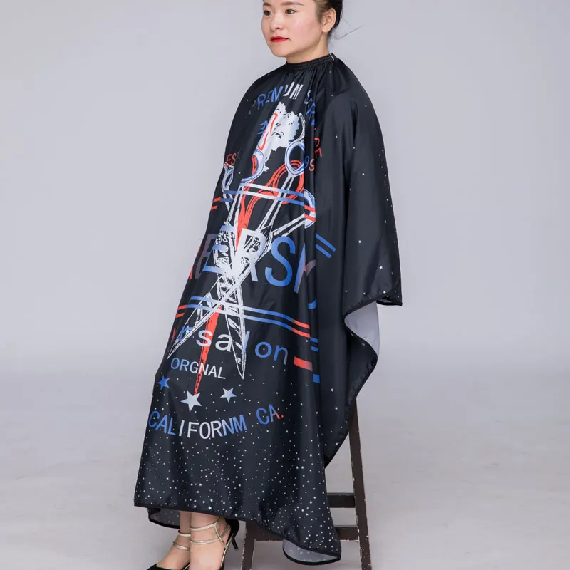 Покрывало для парикмахера салона барбера на одну персону 140*160 см, водонепроницаемая ткань, накидка-халат для стрижки волос.