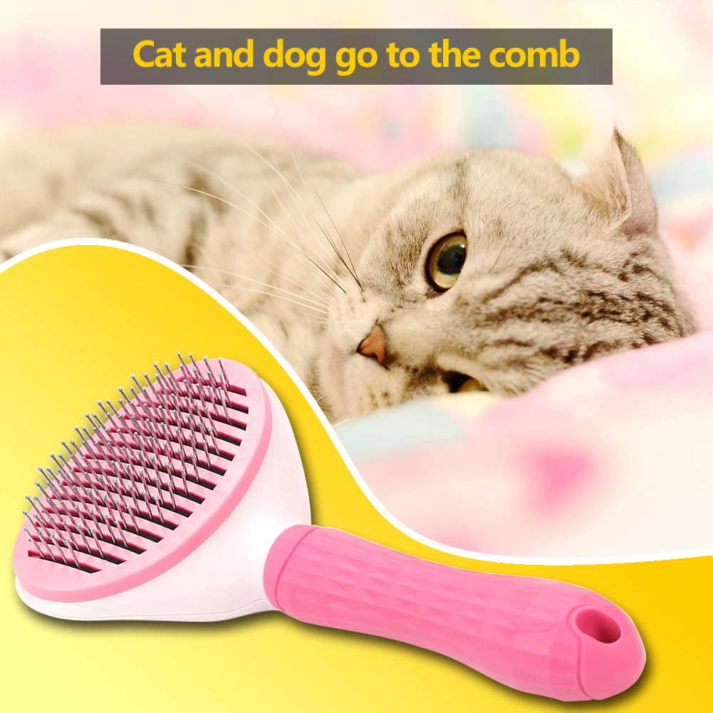 

Needle Comb for Dog Self Cleaning Brush Pet Dog Hair Removal Needle Combs Fur Cleaning Brush Pet Cat Hair Removal Grooming Tools