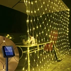 Светодиодная гирлянсветильник-сетка на солнечной батарее, 6x4 м, 8 режимов, декоративное светильник щение для дома, сада, патио, балкона, 3x2 м