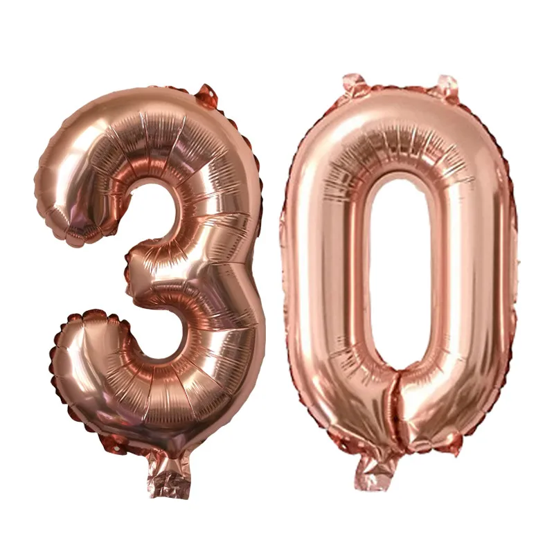 Chicinlife 2 шт. Rosegold 40 дюймов 30/40/50/60/70/80/90 воздушные шары из фольги в виде цифр для