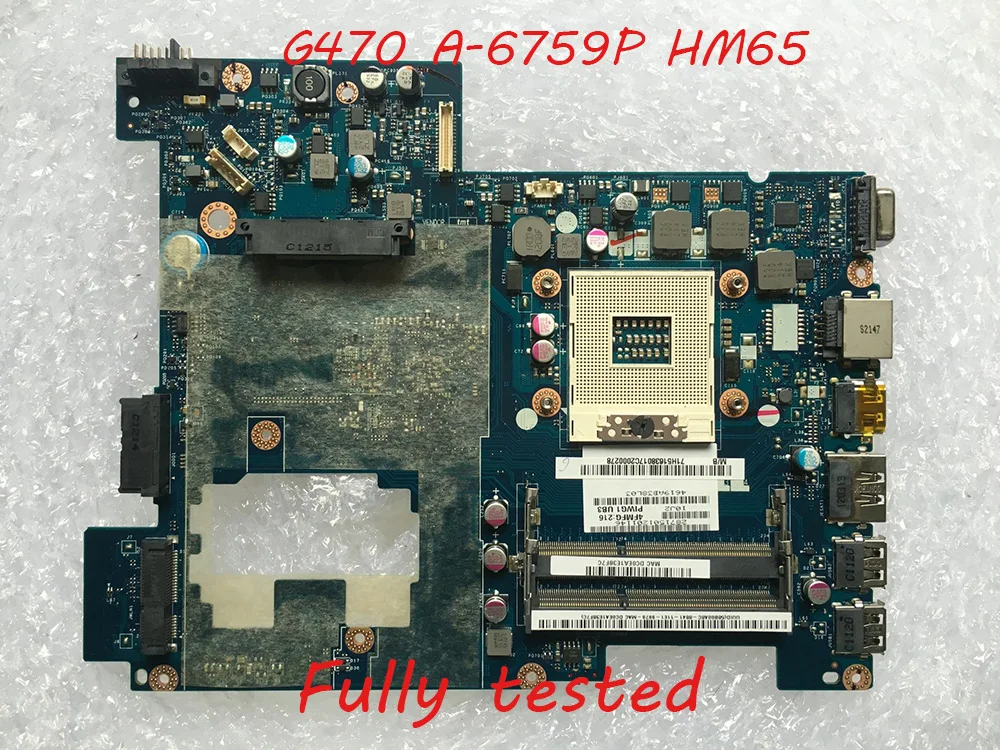 Материнская плата PIWG1 LA-6759P для ноутбука Lenovo G470, материнская плата HM65 DDR3 100% протестирована