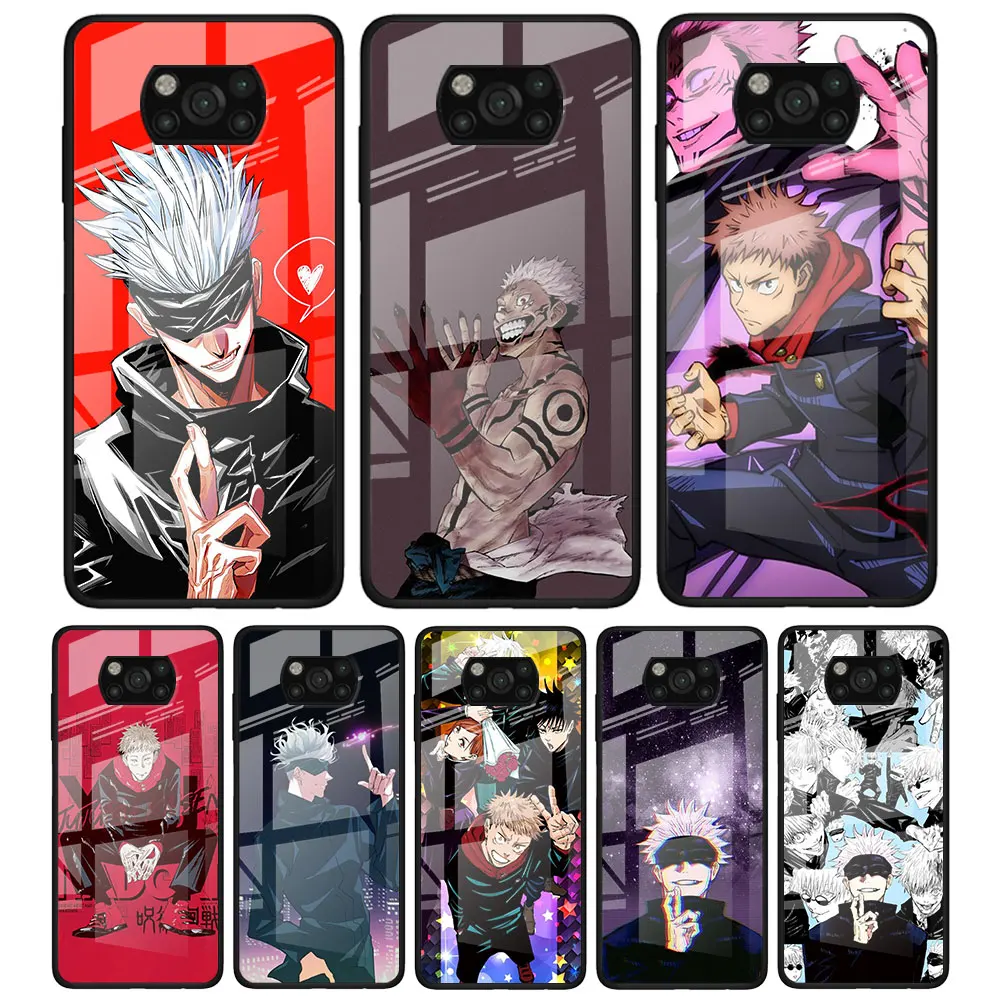 

Jujutsu Kaisen for Xiaomi Poco X3 NFC F3 M2 F3 F2 X2 X3 Pro Redmi Note 8 9 10 Pro 8T 9T 9S Tempered Glass Phone Case Coque