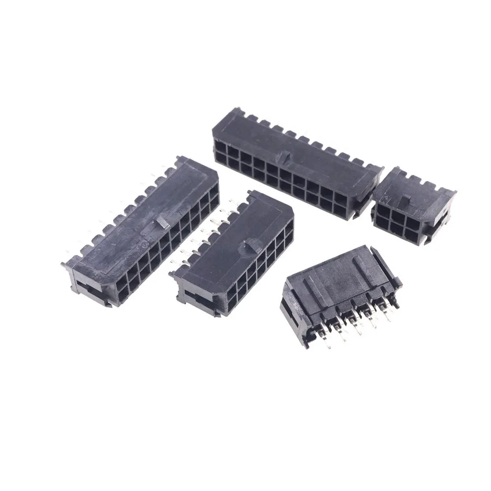 10 шт. Микро-разъем Micro-Fit 3.0 MM, контактная группа Dual Row 2 4 6 8 12 14 16 18 20 24 Pin, прямое отверстие платы PCB, пайка 43045.