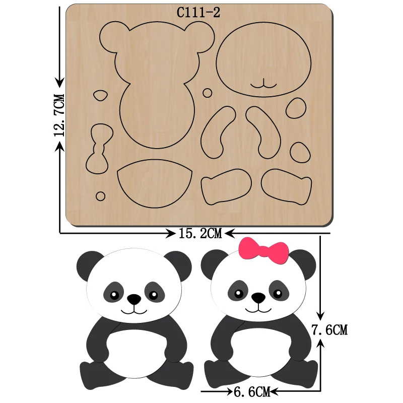 Новые деревянные штампы для скрапбукинга и C-111-2 с пандой | Дом сад