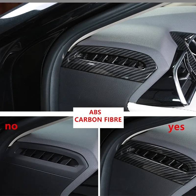 

ABS Matte/Carbon Fibre For Toyota Camry XV70 2018 2019 Car front Small air outlet Decoration Cover Trim Car Styling Accessories