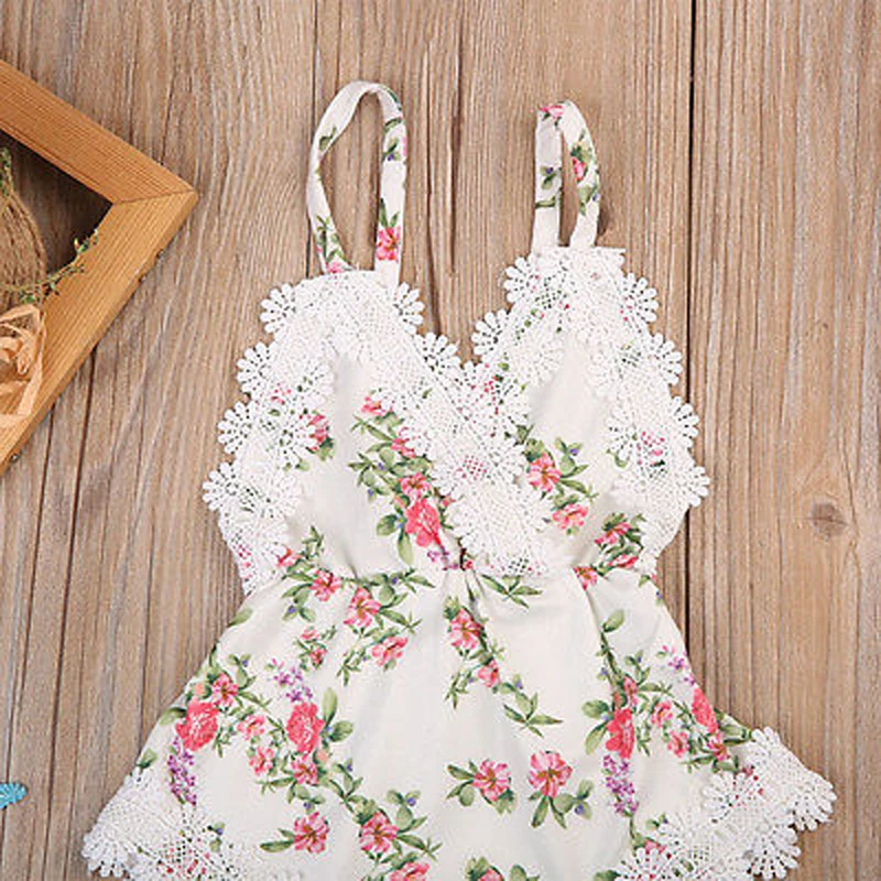 Новинка Милая детская одежда для маленьких девочек Кружевной комбинезон без