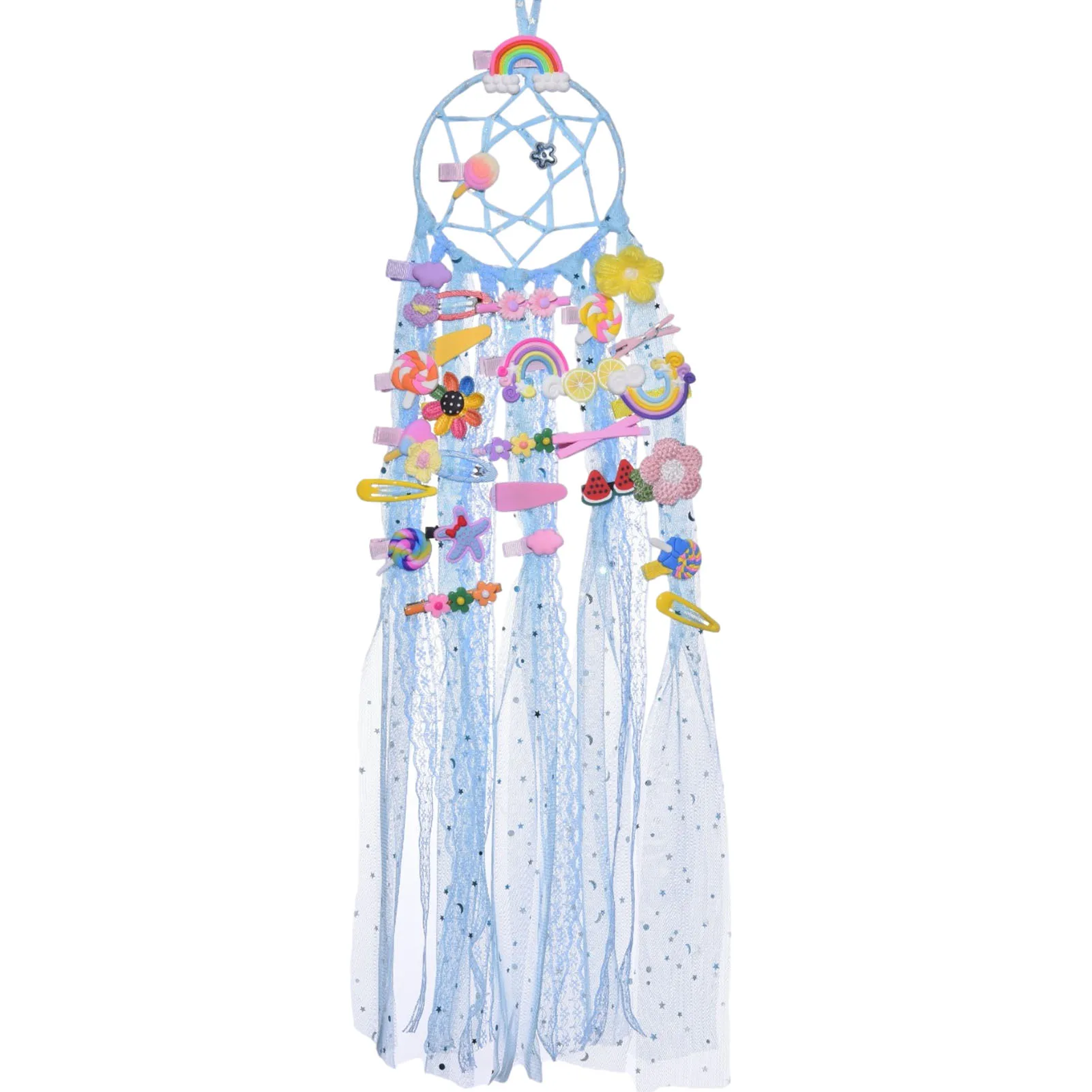 

Ribbon Wall Hanging Dream Catcher With Bow Hairpin Organizer Hanging Decorations For Children Room Decoration Wedding Supplies