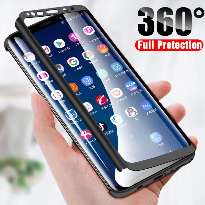 

360 Phone Case For Samsung Galaxy A10 A10E A20 A40 A50 A30 A30S A10S A20S A20E A50S A60 A70 A8S Degree With Glass Screen Cover