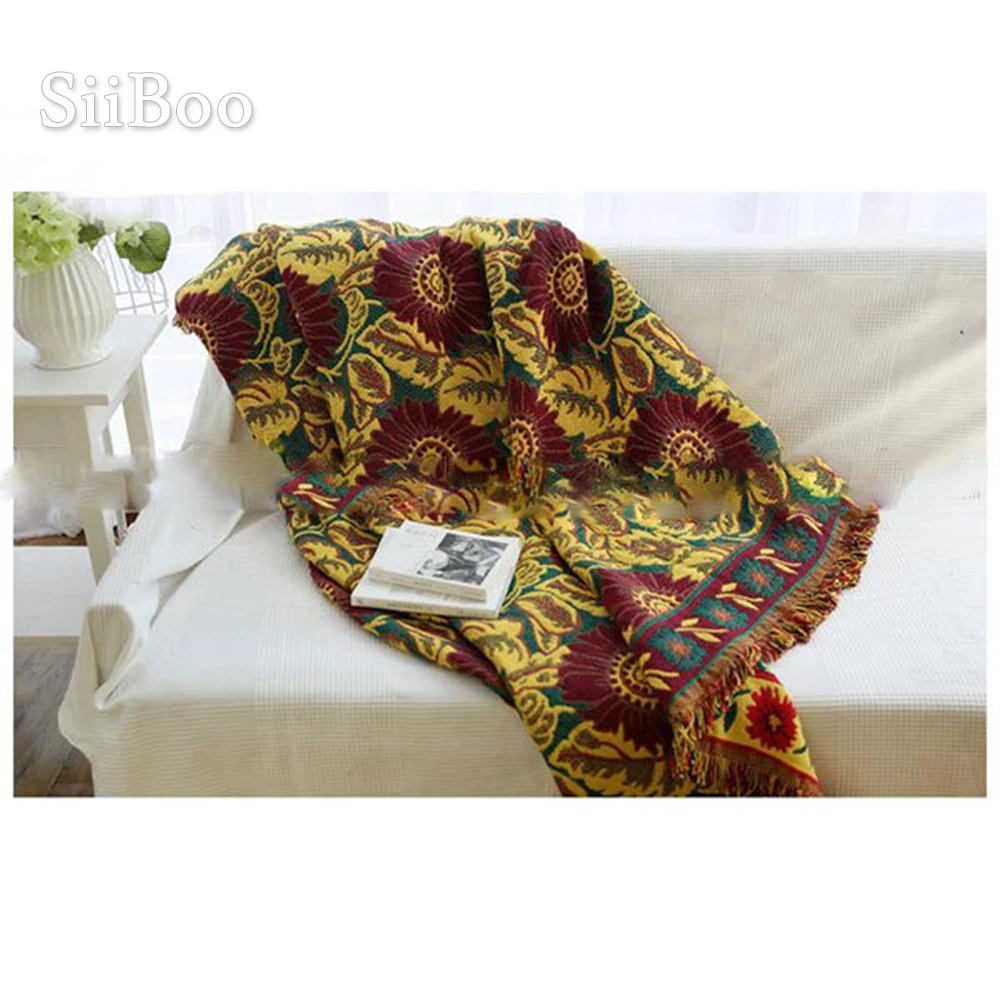 Чехол для дивана из 100% хлопка с подсолнухами жаккардовое покрывало дивана/стула