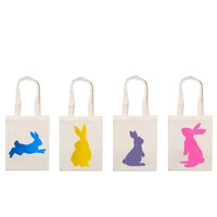 happy easter rabbit canvas bags candy gift bunny bags food package wedding favor baby shower party decoration treat tote bag