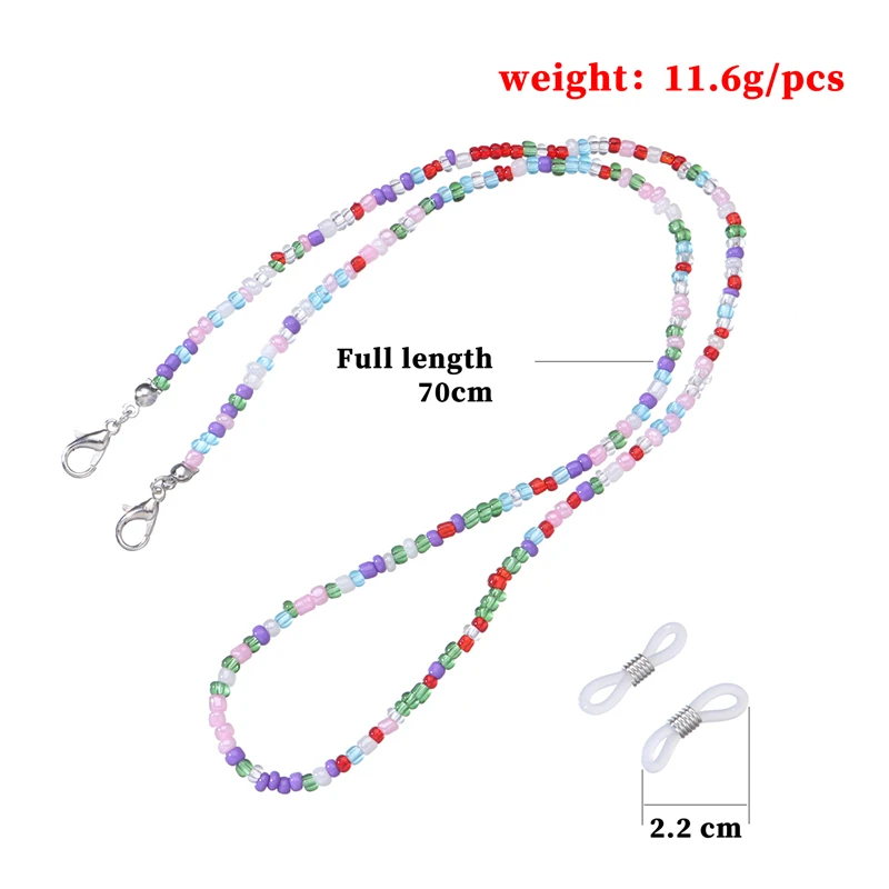 

Fashion Color Transparent Bead Glasses Holder Imitation Pearl Glasses Lanyard Chain For Women Creative Metal Necklaces Jewelry