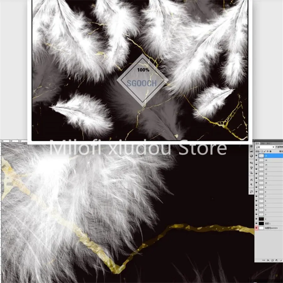 Изготовленный На Заказ 3D обои настенные светильник класса люкс ручной росписью