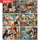 HUACAN 5d алмазная картина полная дрель квадратная Алмазная вышивка собаки вышивка крестиком животное мозаика рукоделие ручной работы подарок