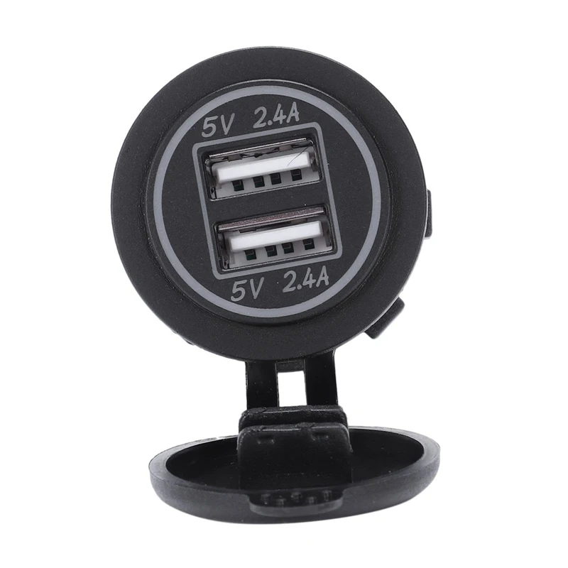 

5V 4.8A Dual Usb Charger Socket Adapter Power Socket For 12V 24V Car Ship Rv