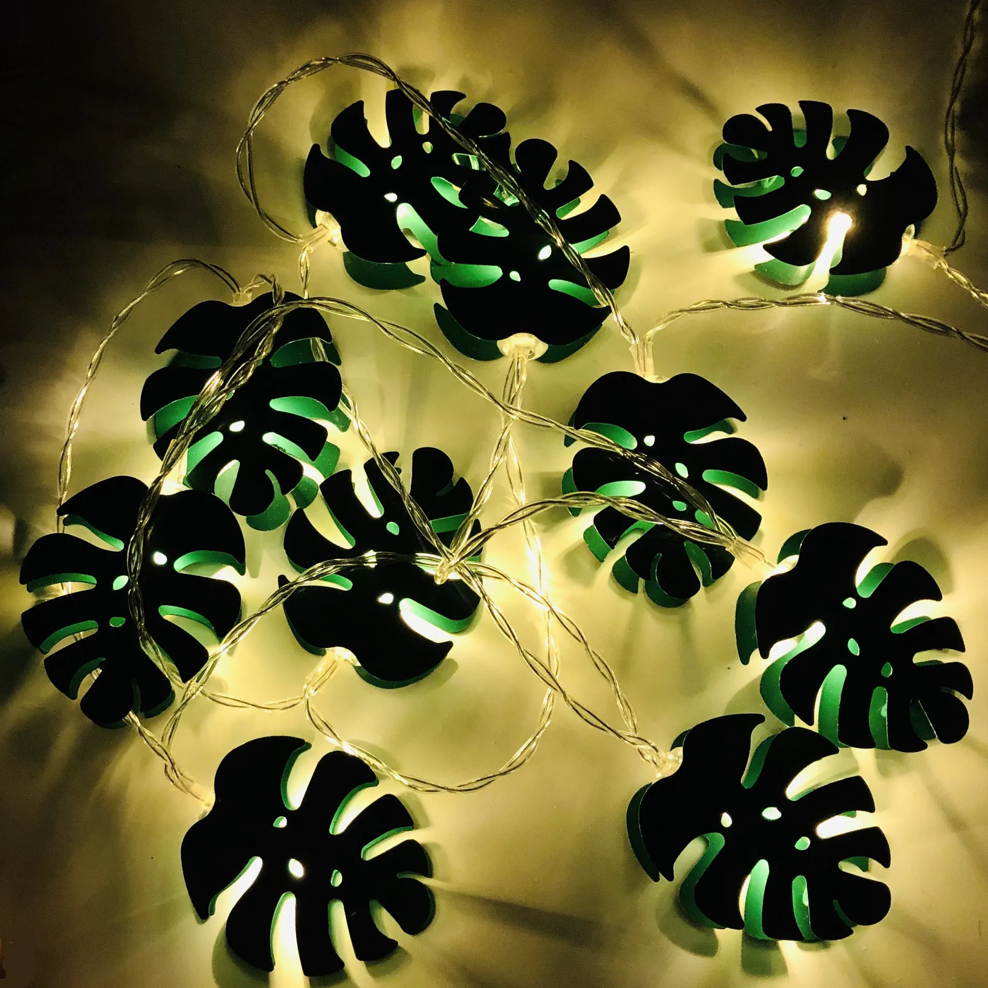 Новинка гирлянда с листьями в виде фламинго праздничное украшение для вечерние