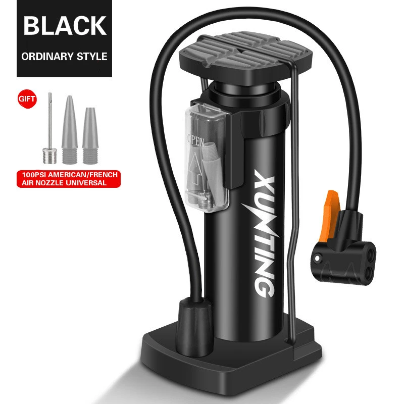

Aluminium Alloy Bicycle Pump with Gauge Foot Pedal Portable Floor Air Inflator External Hose Fits Bike Foot Pump