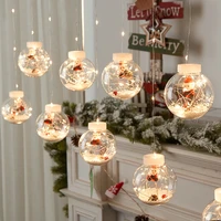santa claus christmas ball led garland curtain light christmas decorations for home new year 2022 christmas decoration ornaments