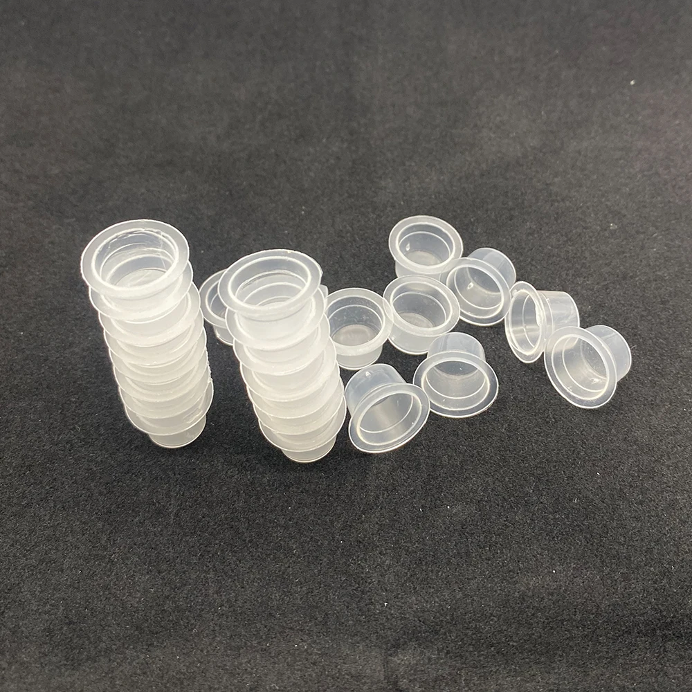 500 PCS Disposable White Tattoo Pigments Cups Caps Permanent Makeup Ink S/M Size 8/11MM Equipment Accessory | Красота и здоровье