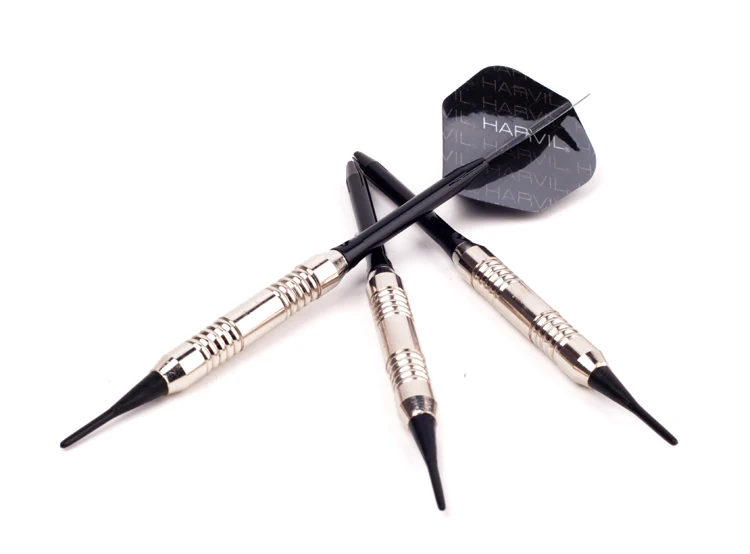 3шт черный профессиональный дартс 18 г безопасности мягкий крытый летающий совет