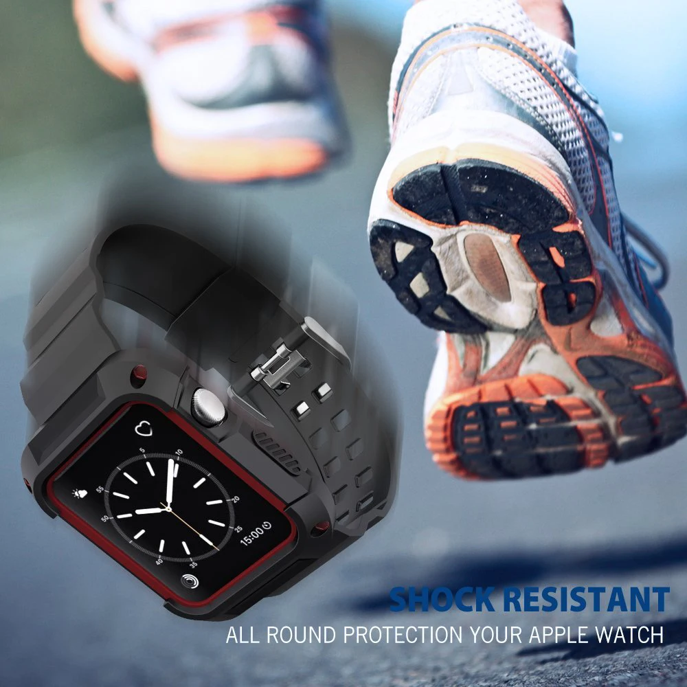 Силиконовый чехол из ТПУ с ремешком для спортивного ремешка iwatch Apple Watch Series 1 2 3 38