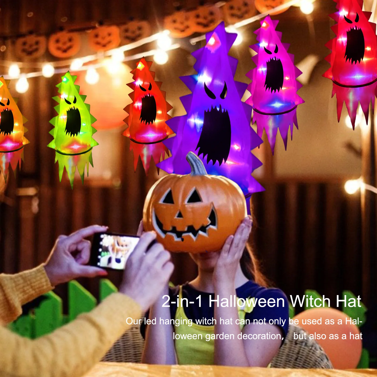 6 светящихся шапок со светодиодными лампочками для Хэллоуина можно носить на