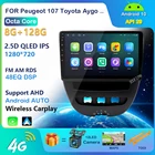 Carplay Android 10,0 Автомобильный мультимедийный видеоплеер для Peugeot 107 Toyota Aygo Citroen C1 2005-2014 Радио Стерео GPS Навигация BT
