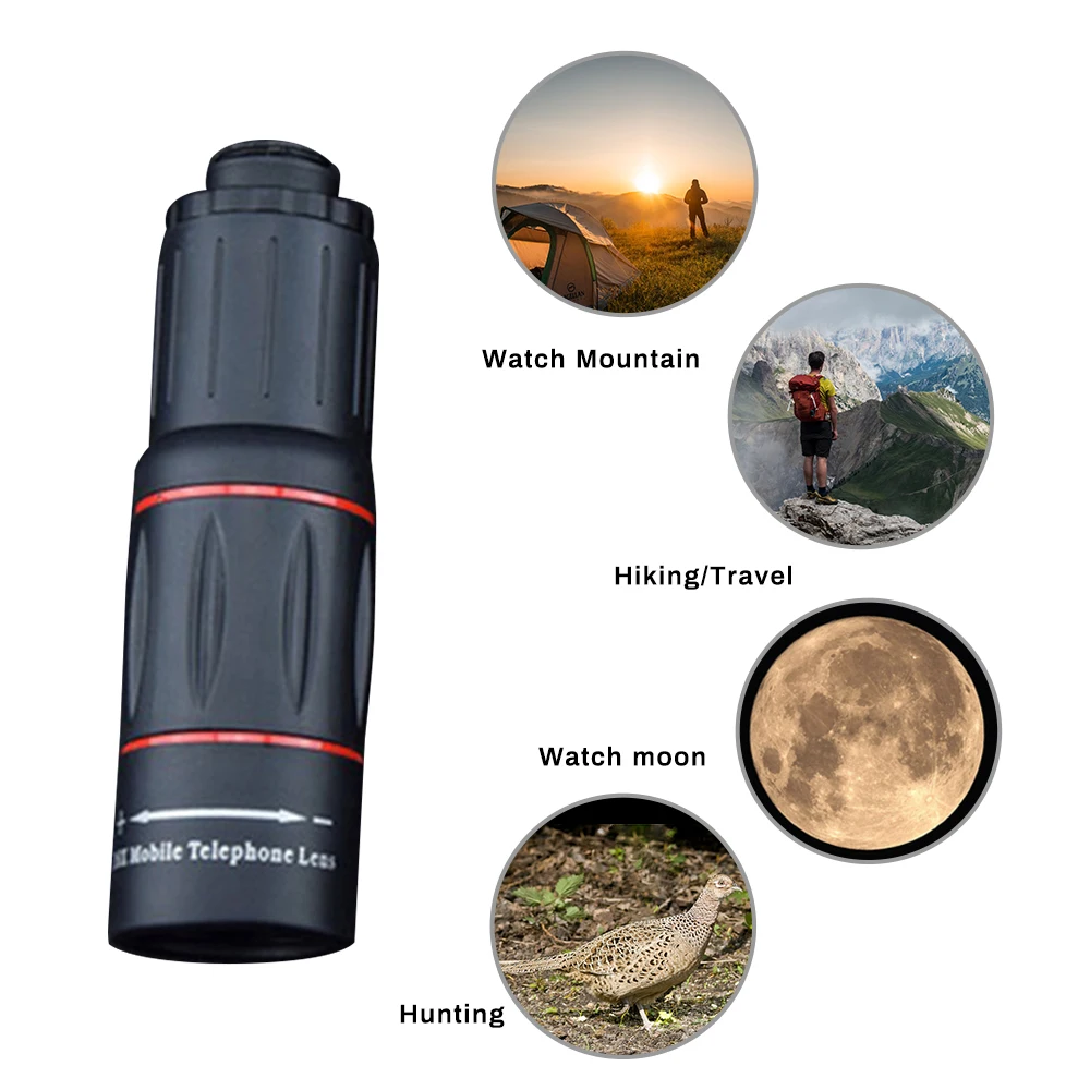 Universal 18X Zoom Telephoto Lens External Mobile Phone Camera with Clip for iPhone DSLR |