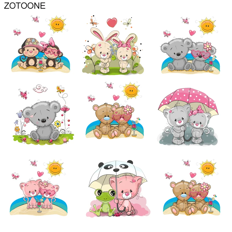 ZOTOONE в виде медведя из мультфильма кролик обезьянка приклеивающиеся утюгом