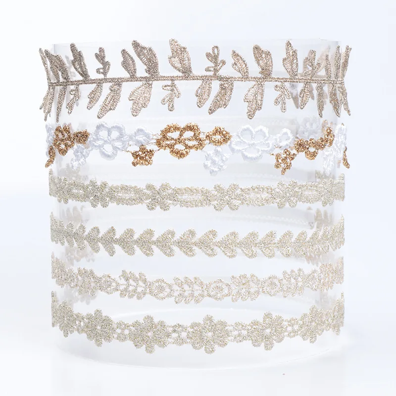 Новинка повязка на голову с золотыми кружевными цветами для малышей детей