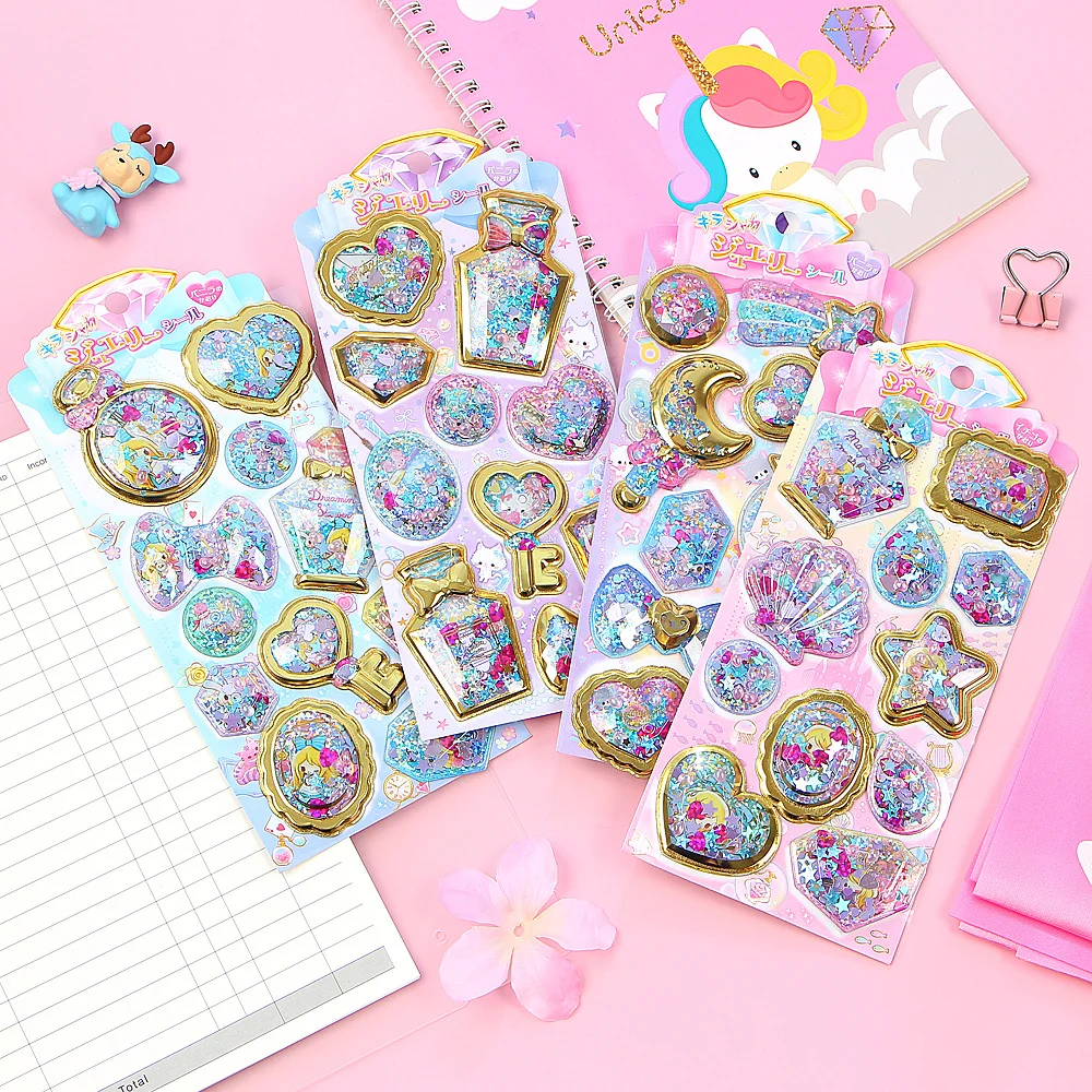 1 Набор Kawaii канцелярских наклеек с ароматом жемчуга встряхиванием дневник