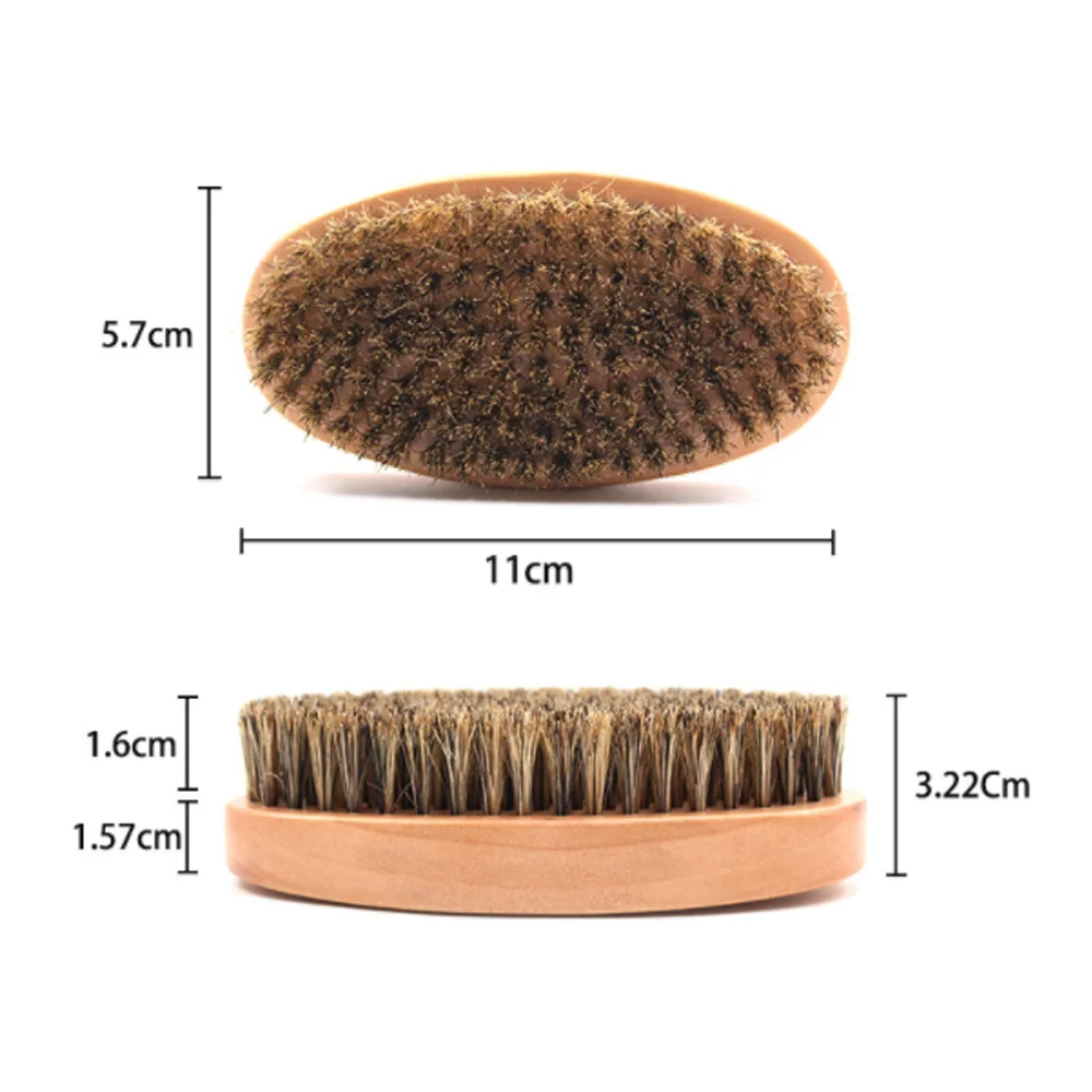 Борода щетка для усов волос эллипс мужской Кабан щетина Бук деревянная Ручка