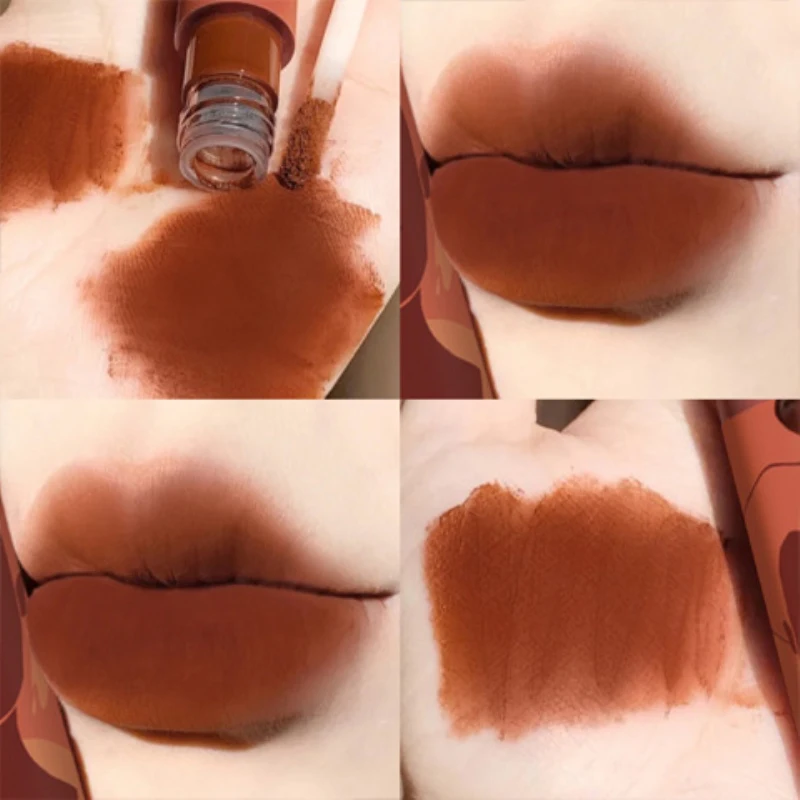 

1 Piece Liquid Velvet Matte Long Lasting Waterproof Chestnut Lip Gloss Natural Face Brightens Makeup Sets Cosmetics 6 Colors